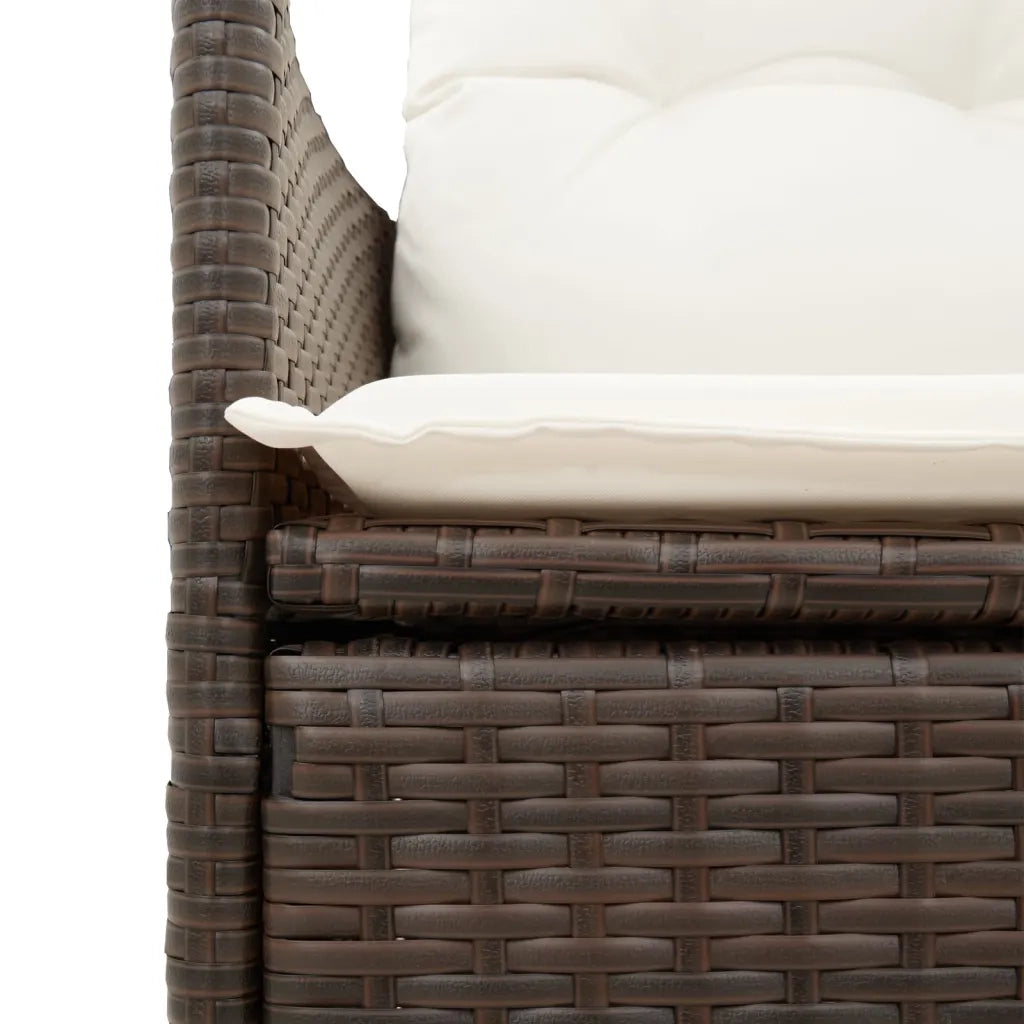 Set Bistrò da Giardino 11 pz con Cuscini in Polyrattan Marrone 3277245