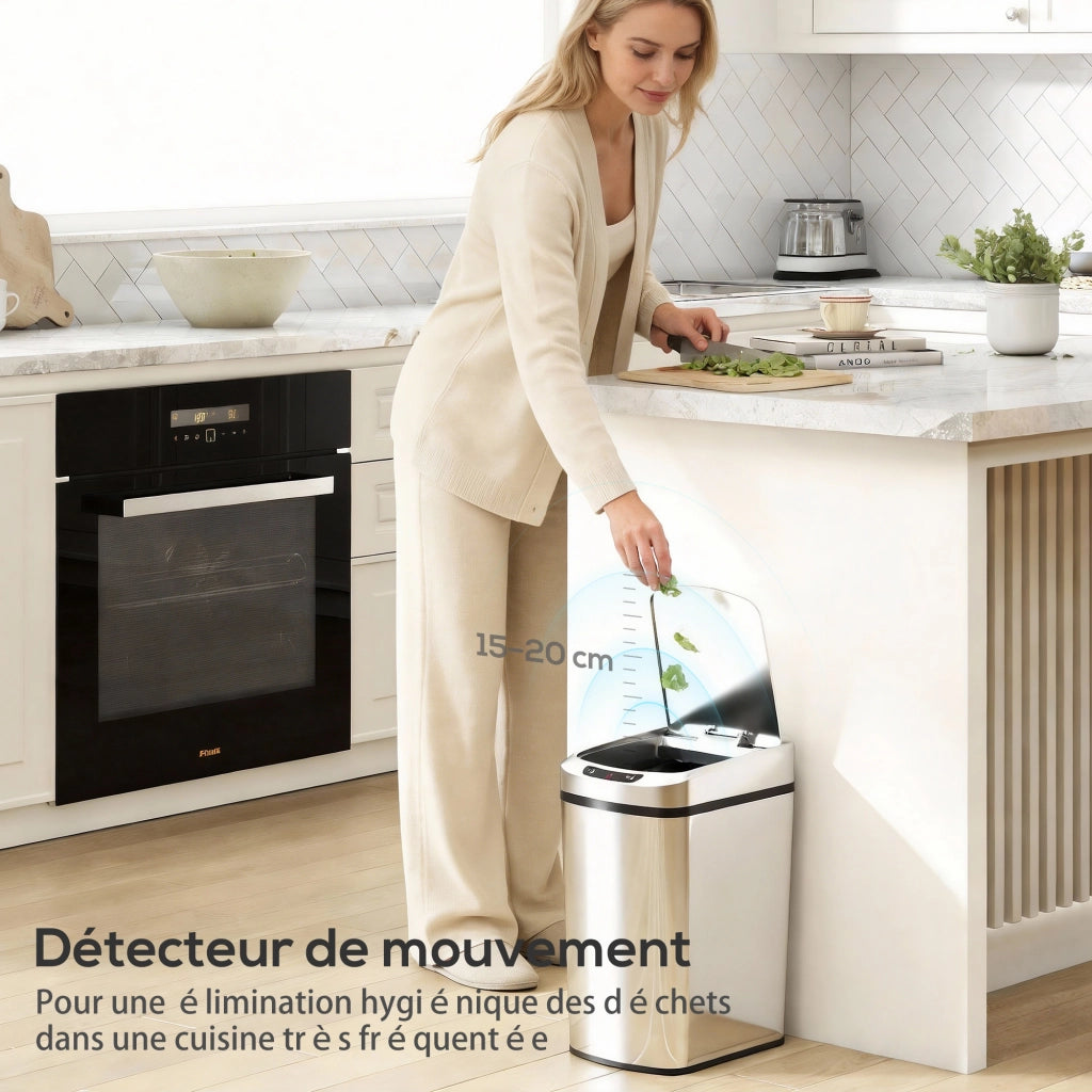 Pattumiera Automatica da Cucina con Sensore ¨C Xylo ¨C Acciaio Inox 12L 28x22x41cm Argento
