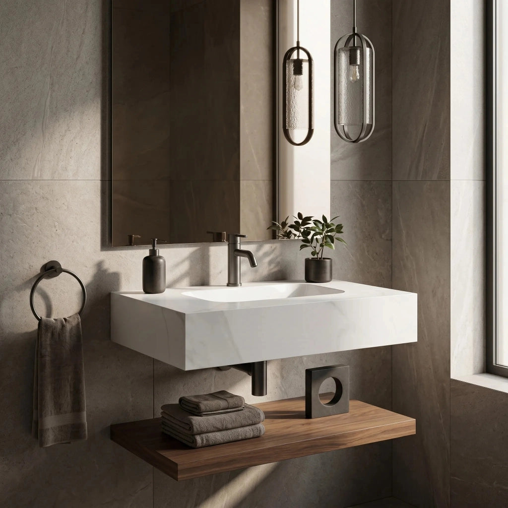 Lavabo Sospeso Rea Aresa Belt White 70