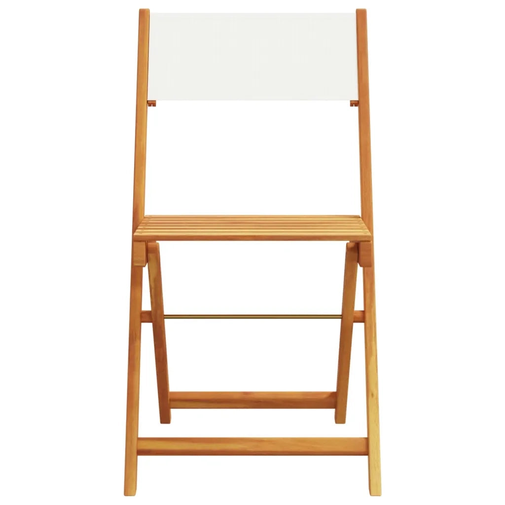 Set Pranzo da Giardino 5pz Crema in Tessuto e Legno Massello 3281784
