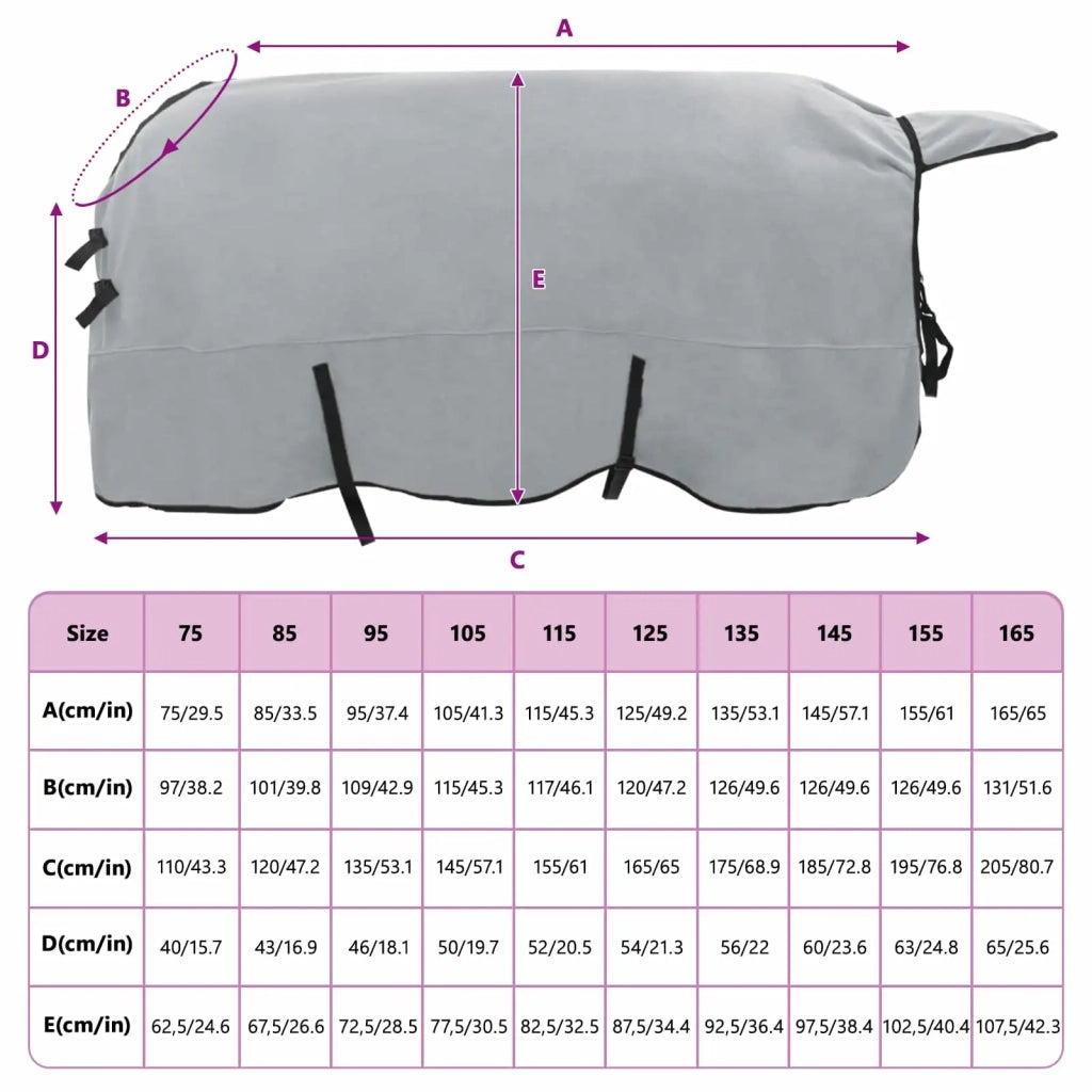 Coperta per Cavalli Grigio chiaro e rosa completo 165 cm CFW5747457