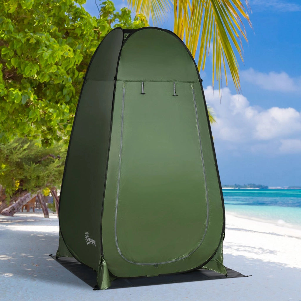 Tenda Doccia Campeggio Portatile ¨C Xylo ¨C Verde Oliva con Tasca e Borsa Trasporto UV 20+ 126x124x189cm