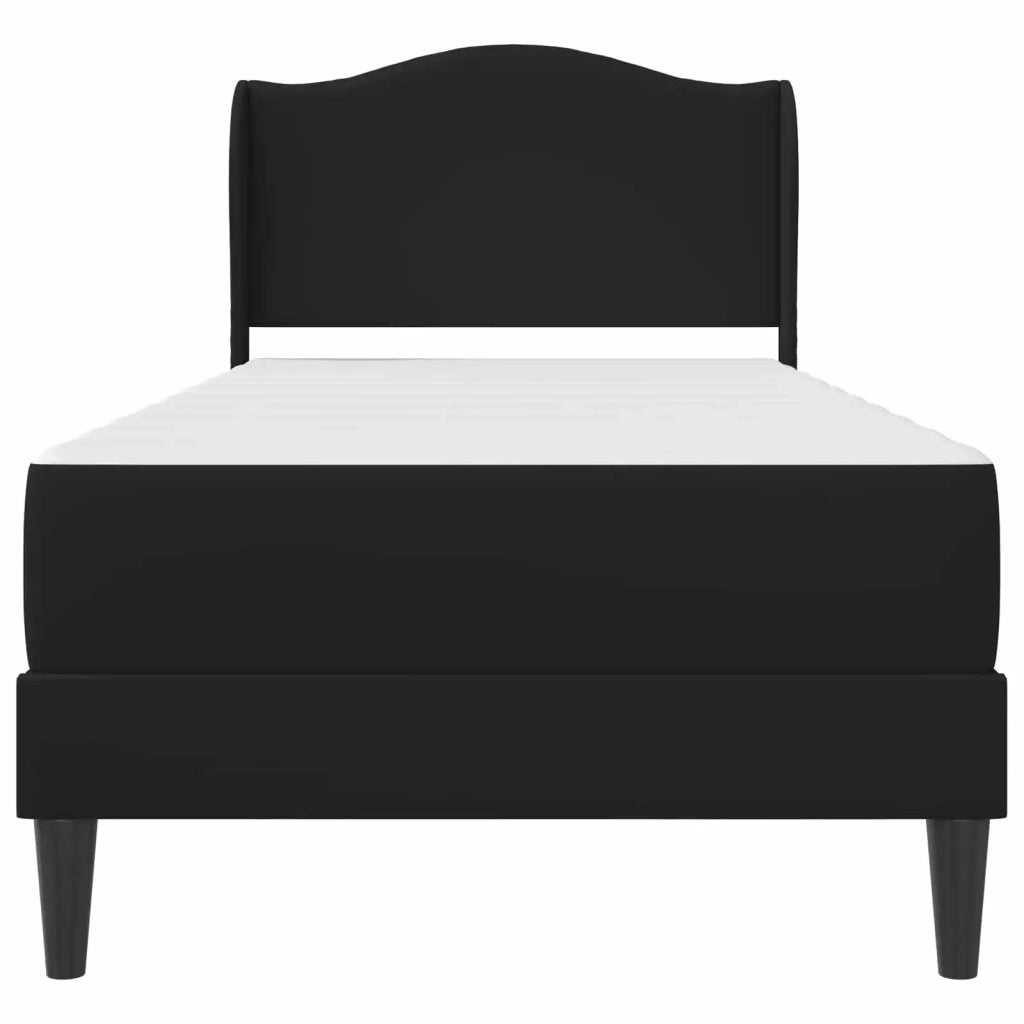 Letto singolo | Letto per adulti | Struttura del letto con testiera Nero 90 x 190 cm Similpelle