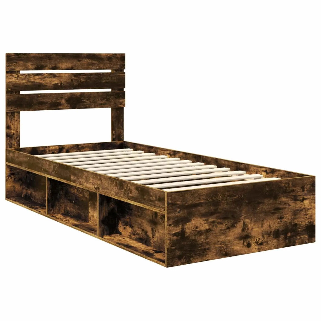 Struttura del letto-Giroletto Rovere fum¨¦ 90 x 190 cm Pino massello 393673
