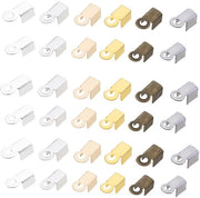 Vouloir Slittini 2400 pezzi - Estremità a corda - Punti di chiusura - Connettori per gioielli - Ottone - 2 misure 3x6 mm / 4x9 mm