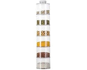 Set di contenitori per spezie 6 pezzi - Stivabile - Translucidi - Leggeri - Per spezie/frutta essiccata - Materiale PS sicuro - Contenitori per spezie