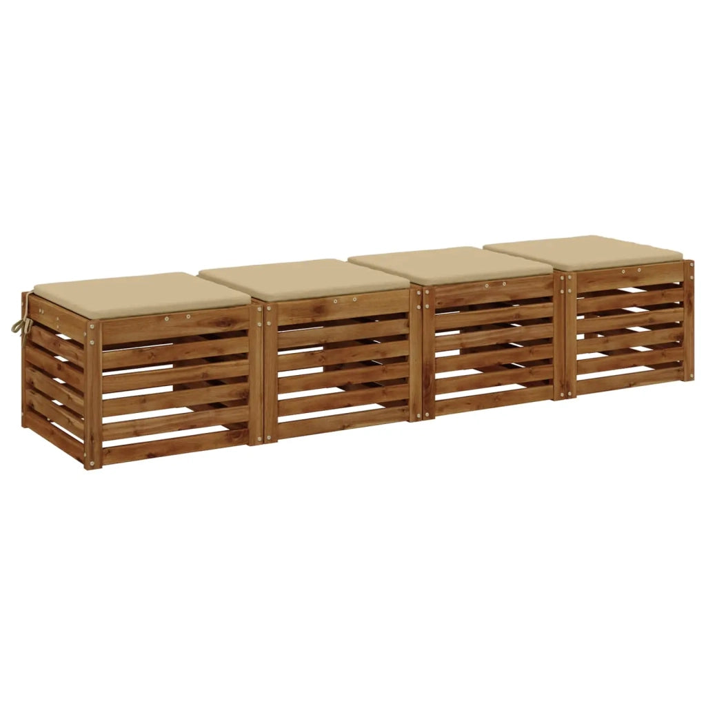 Cuscini per Sedia in 4 Pezzi SOEST 4 pz 100% Poliestere Beige 944337