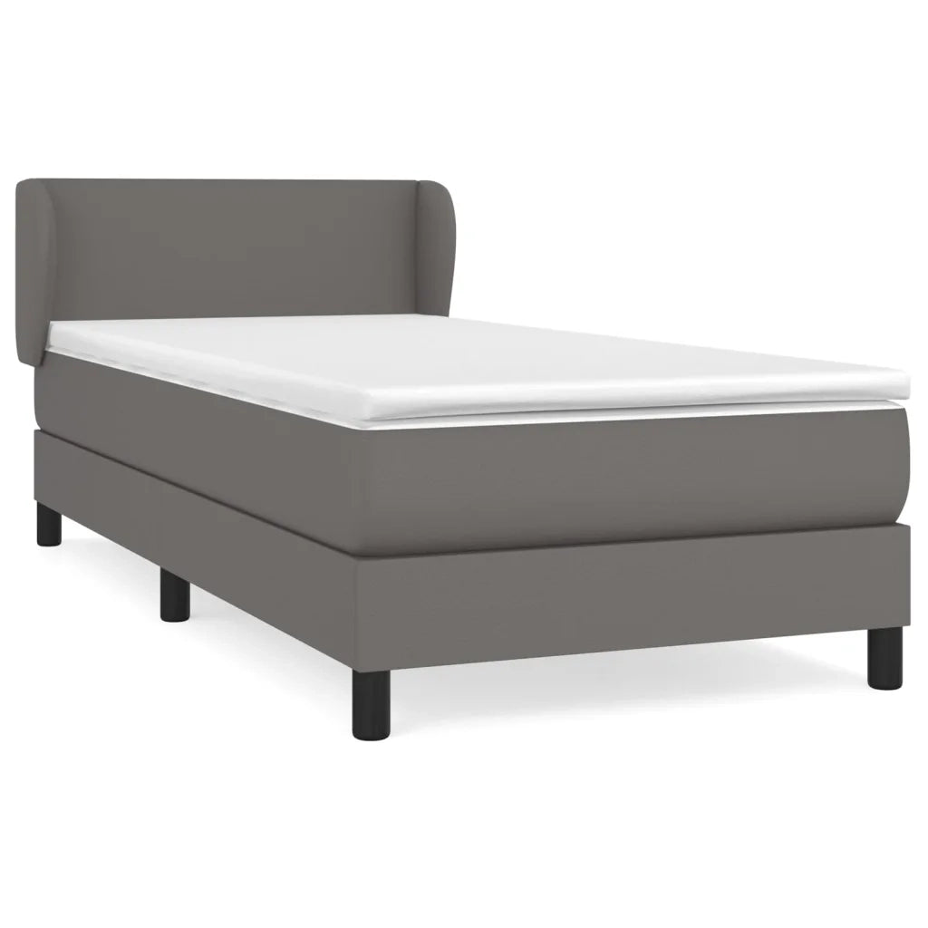 Giroletto a Molle con Materasso Grgio 80x200 cm in Similpelle