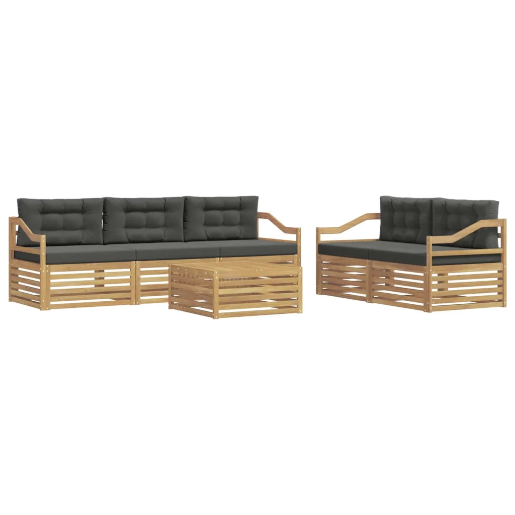 Set di divani da esterno 6 pcs Bianco e Antracite 3390062