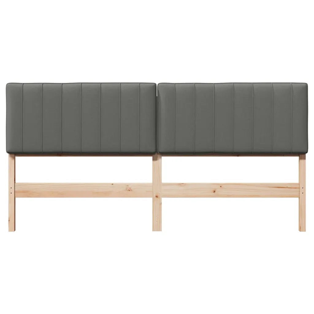 Testiera imbottita Marrone e Grigio Chiaro 180 cm Pino massello 880163