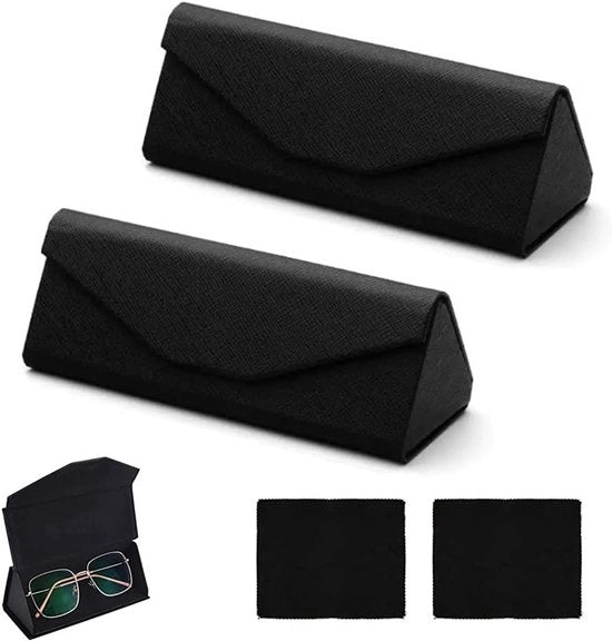 Brillenkoker Opvougbile - 2 pezzi - Nero - Pelle PU