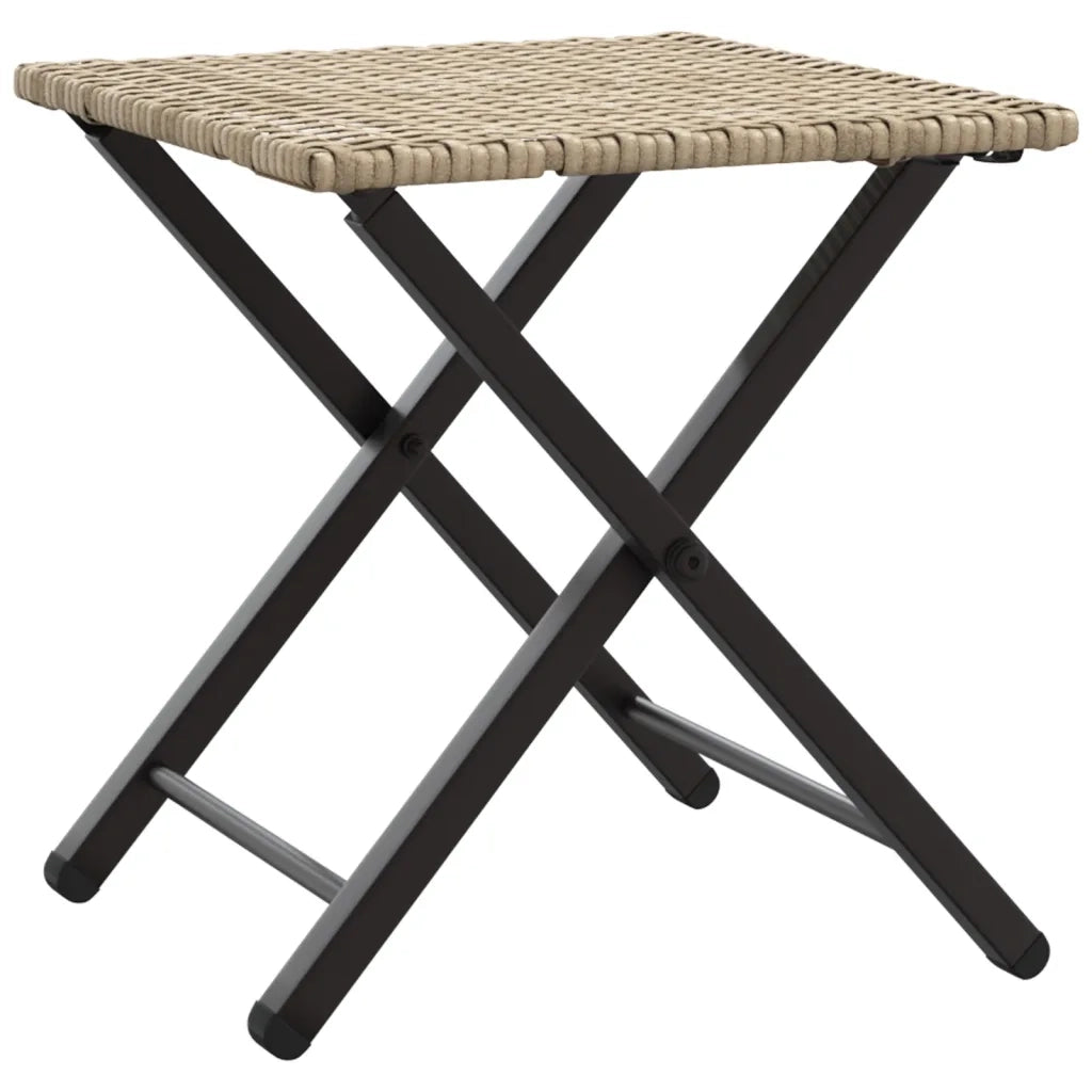 Set da Pranzo da Giardino Pieghevole 5pz | Set Salotto da Giardino Beige in Polyrattan