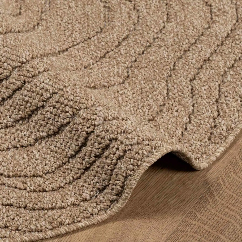Tappeti per area | Tappeti a zone Moir¨¦ Rotondo AGIRA Naturale ? 160 CM
