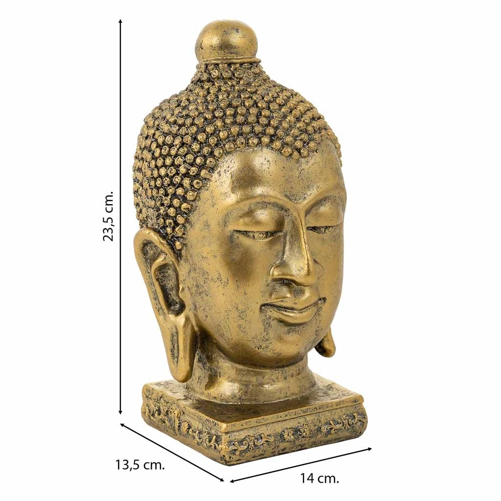 Buddha decorativo in resina dorato 14x13.5x23.5h cm