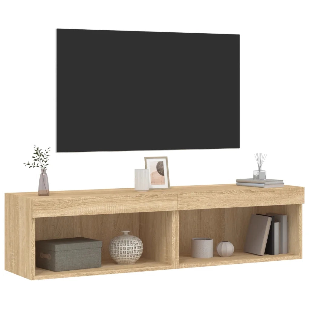 Mobili TV con Luci LED 2pz-Set di 2 Credenza per TV Rovere Sonoma 60x30x30 cm