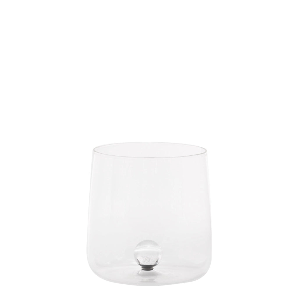 Bilia Caleido Set di 4 Tumbler in Vetro Borosilicato Soffiato a Mano, Motivo Sfera Effetto Cielo Stellato Colore Blu, Design Elegante e Funzionale