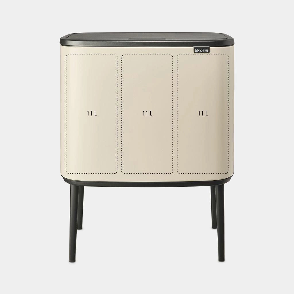 Brabantia Bo Touch Bin 33 L 3 cestello/i Beige