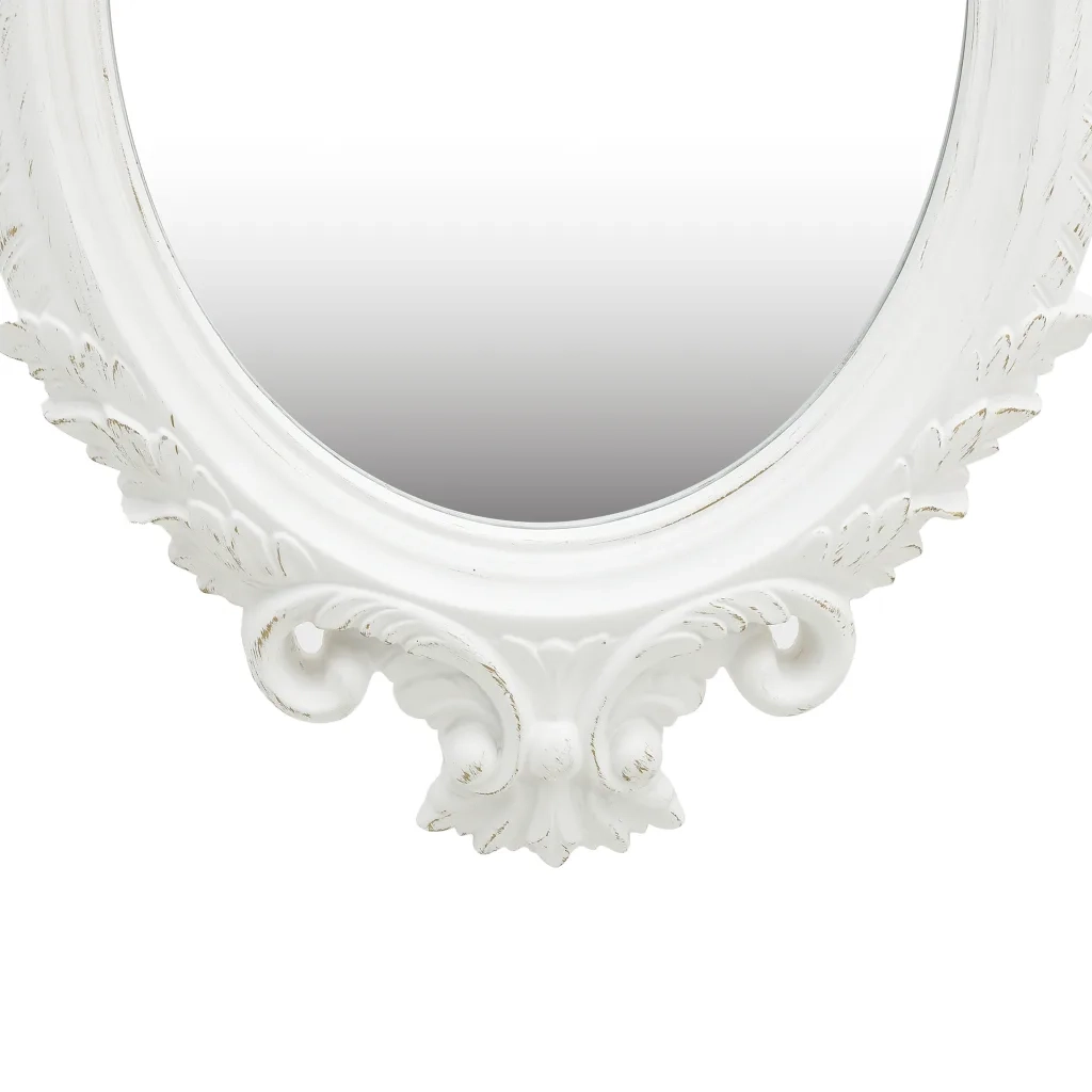 Specchio da Parete Stile Castello 56x76 cm Bianco 320356