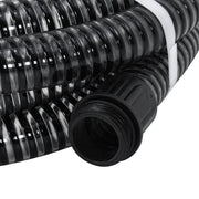 Tubo di Aspirazione con Raccordi in Ottone Nero 1,1" 7 m PVC 151061