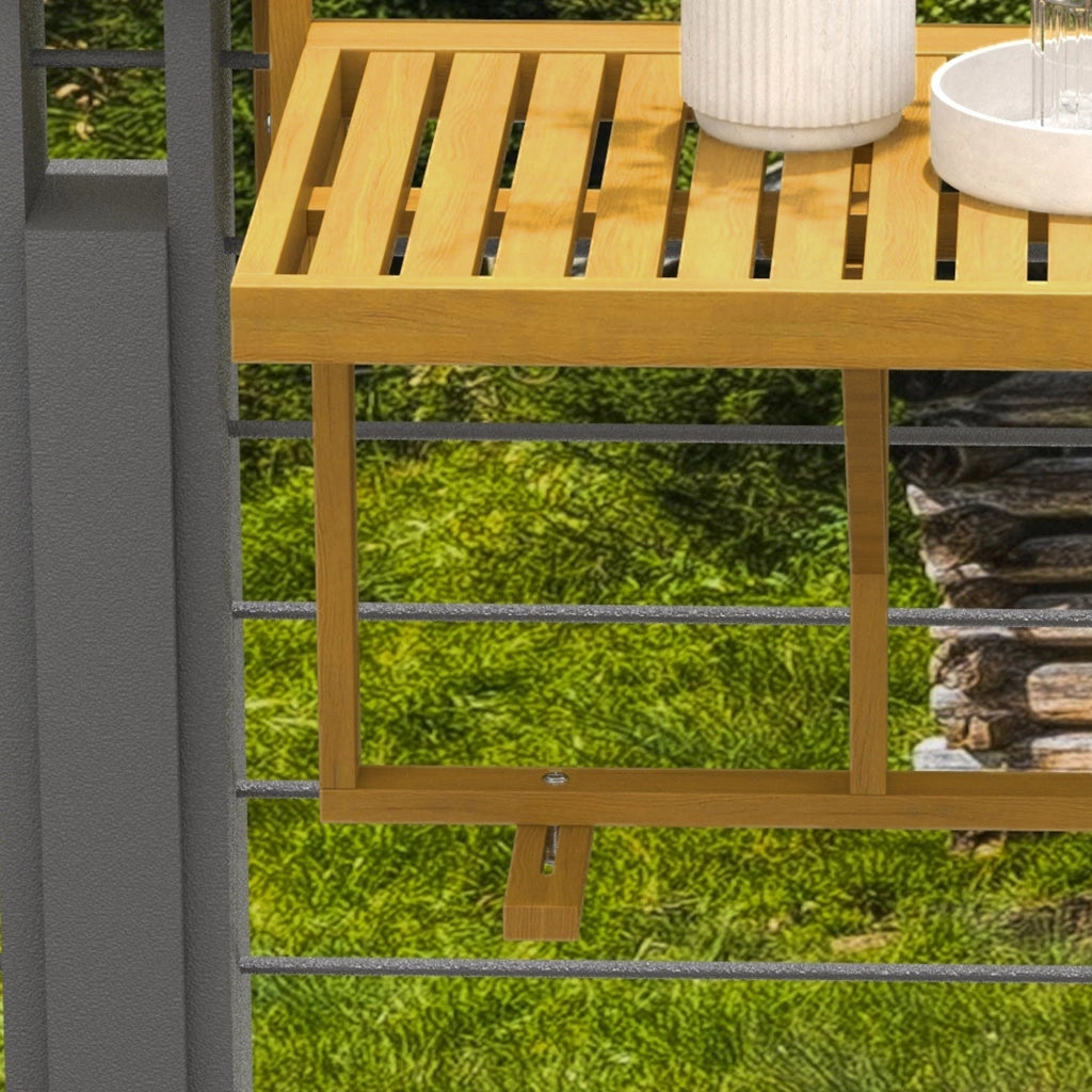 Tavolino Pieghevole Regolabile ¨C Zephmum ¨C Legno Naturale 50x50x50