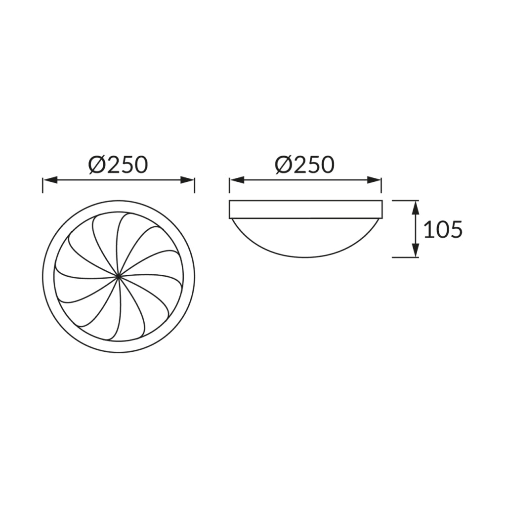 Plafoniera esterna tonda Ø25cm bianca E27 IP44 Struhm WIR
