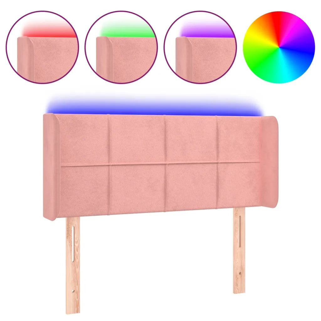 Testiera | Testata a LED Rosa 83x16x78/88 cm in Velluto