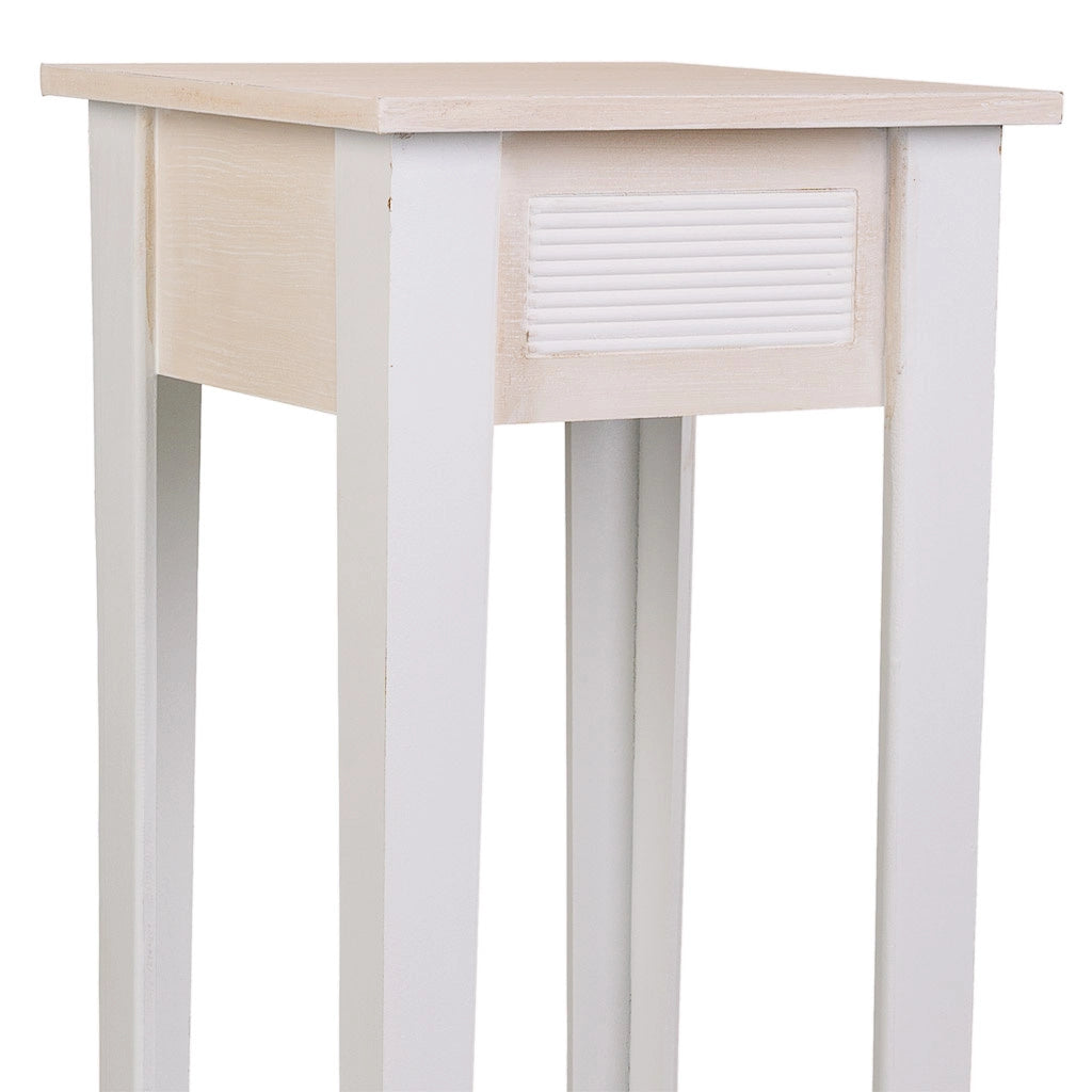 Supporto per vaso in legno bianco 30x30x80