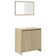 Set Mobili da Bagno | Armadio da bagno 2 pz Rovere Sonoma in Legno Multistrato