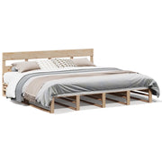 Letto matrimoniale | Letto per adulti | Letto senza Materasso 200x200 cm in Legno Massello di Pino