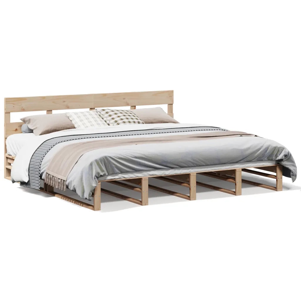 Letto matrimoniale | Letto per adulti | Letto senza Materasso 200x200 cm in Legno Massello di Pino