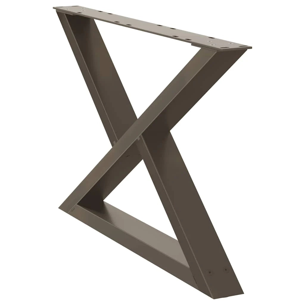 Set di 2 gambe regolabili per tavolino da caffè 70 x 42-43,3 cm design moderno acciaio naturale 02_0057001