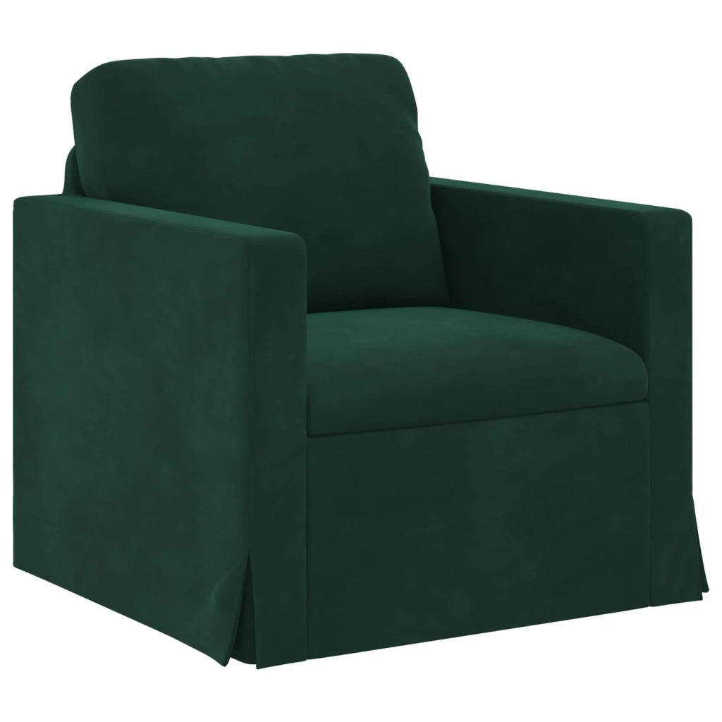 Divano Verde Scuro 78 x 78 x 80 cm Velluto