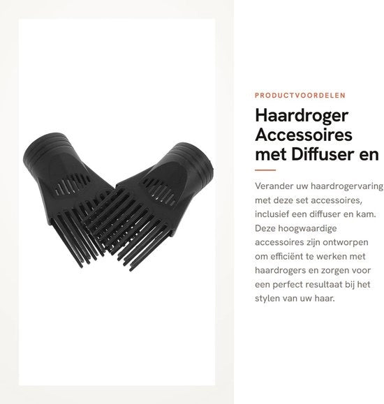 Accessori per asciugacapelli con diffusore e pettine per uno stile capellino efficiente