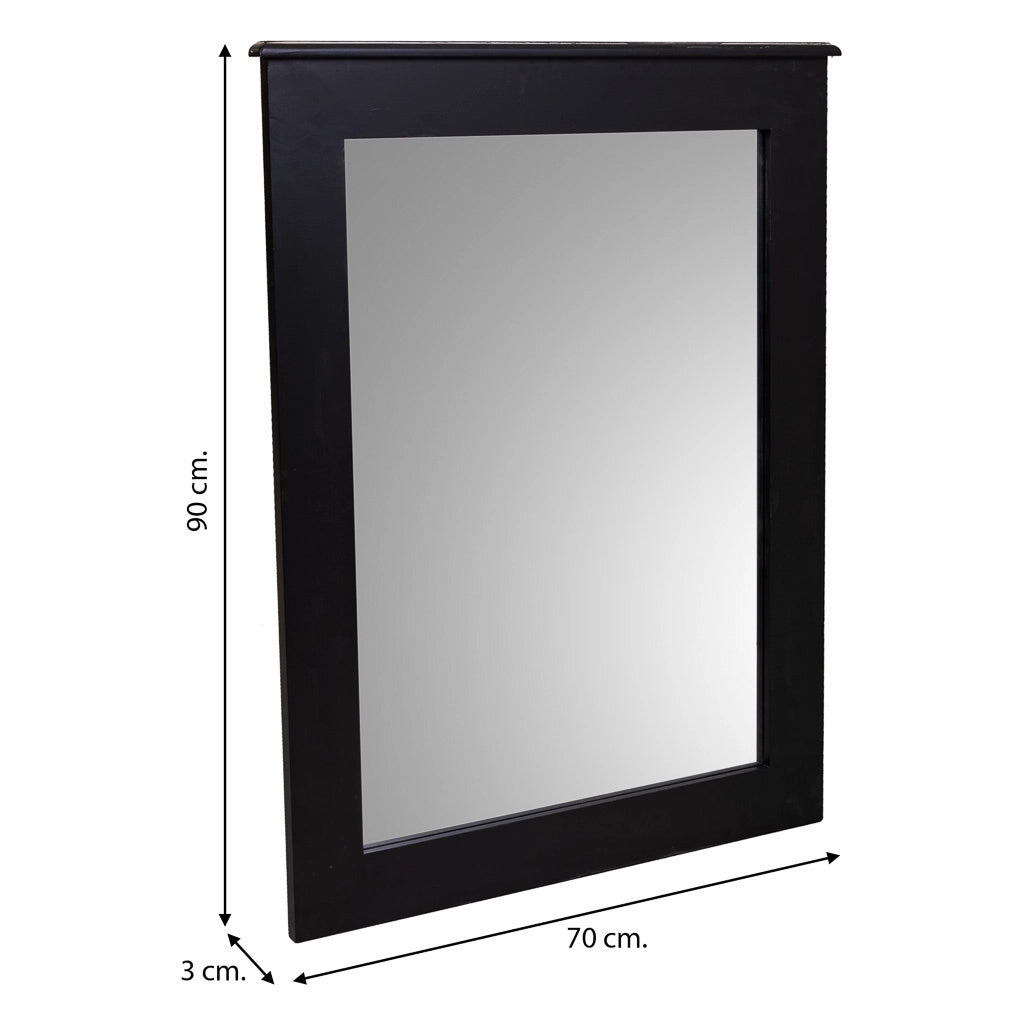Specchio in legno nero 70x03x90h