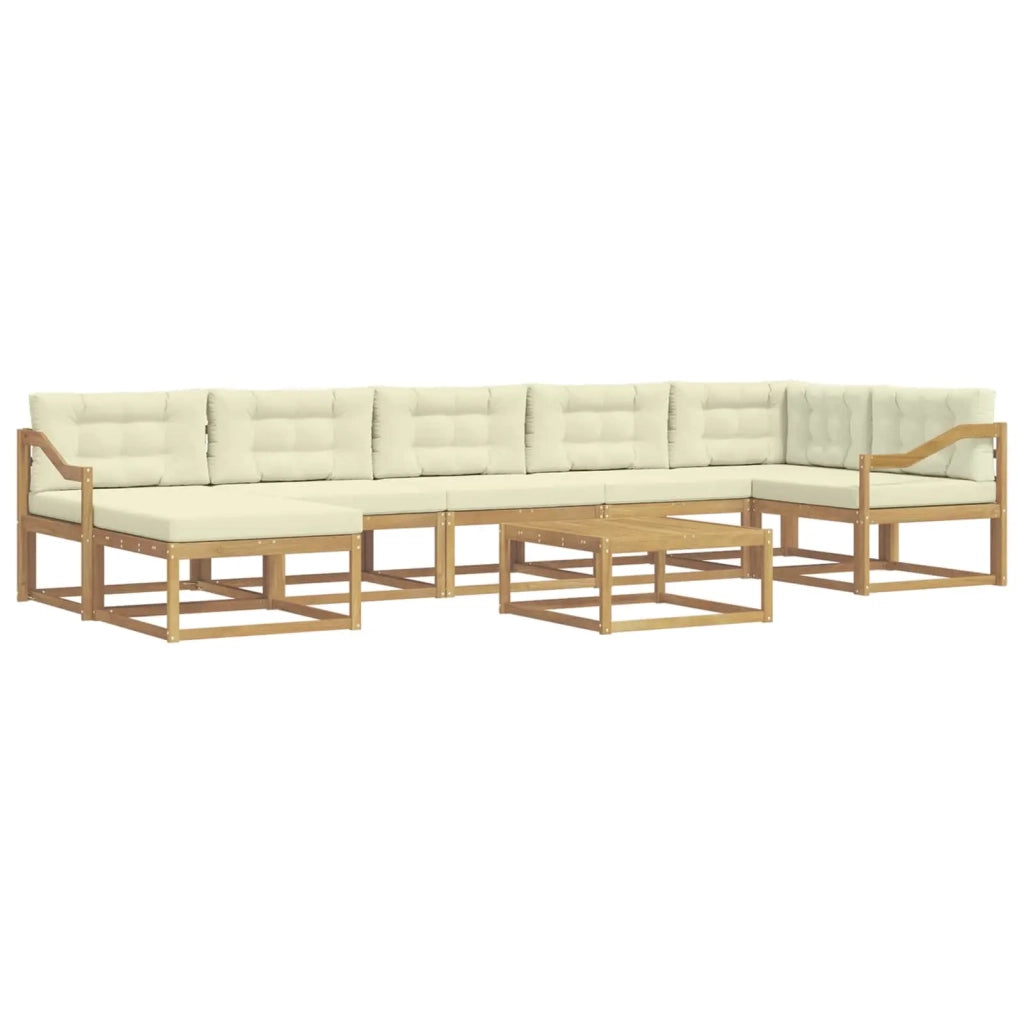 Set di divani da esterno 8 pcs Bianco e Crema 3386809