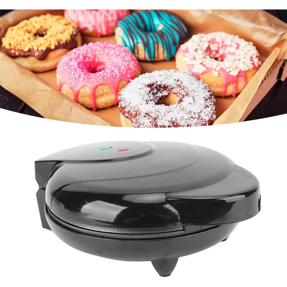 Trade Shop - Mini Donut Maker 1000w Antiaderente Riscaldamento A Doppia Faccia Elettrico 7 Ciambelle -