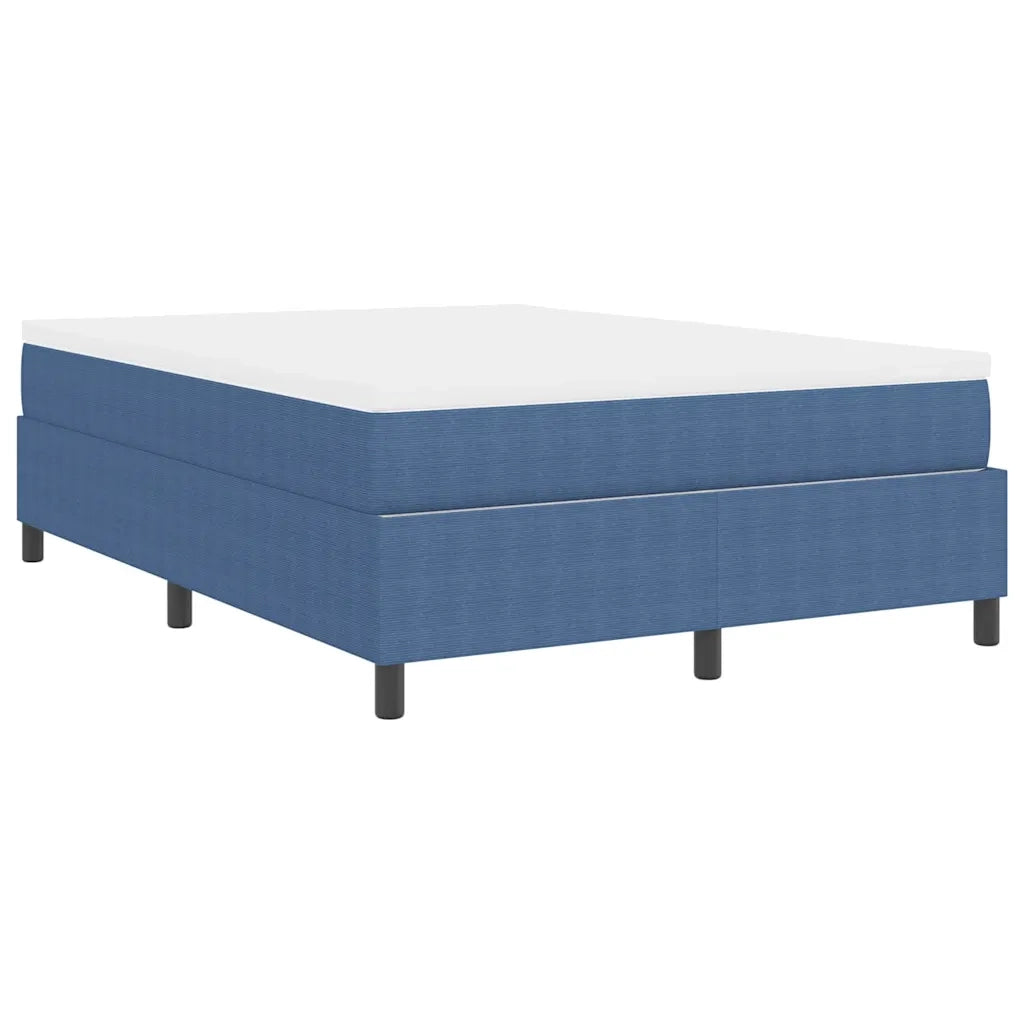 Letto a molle Blu e Bianco 160 x 200 cm Tessuto in Cords 3337475