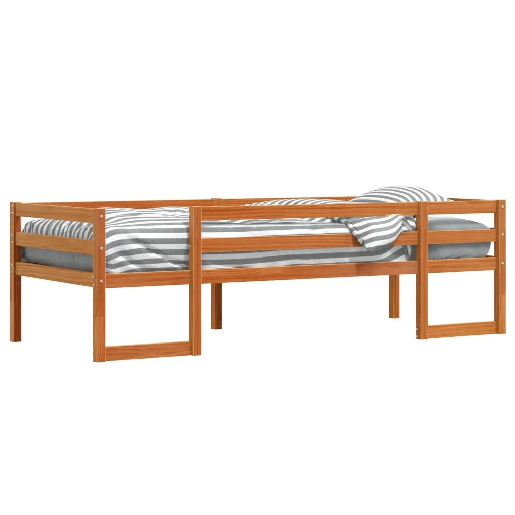 Giroletto per Bambini Marrone Cera 90x190cm Legno Massello Pino 846869