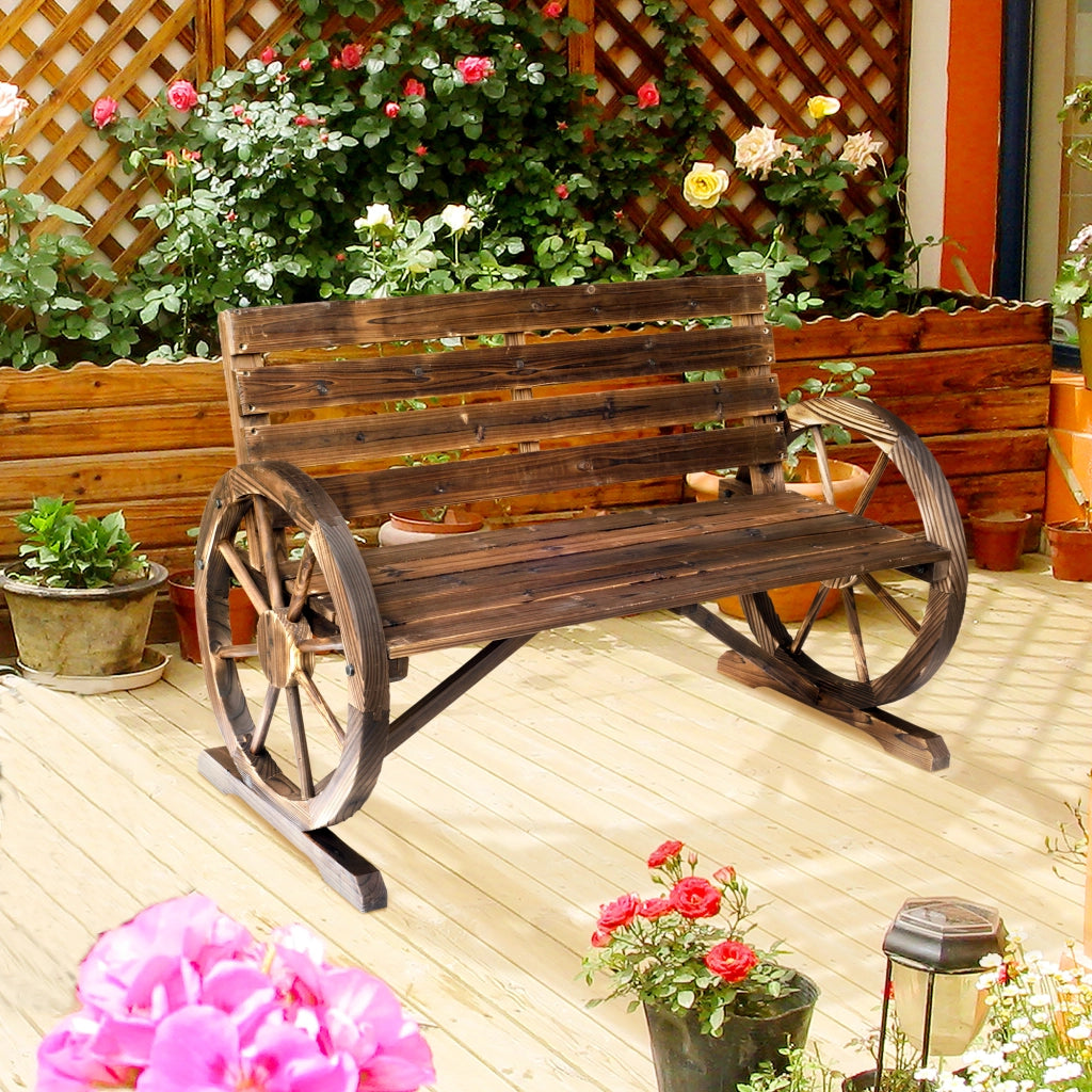 Panchina da Giardino in Legno ¨C Minimal ¨C Carbonizzato 105.5x56x79 cm