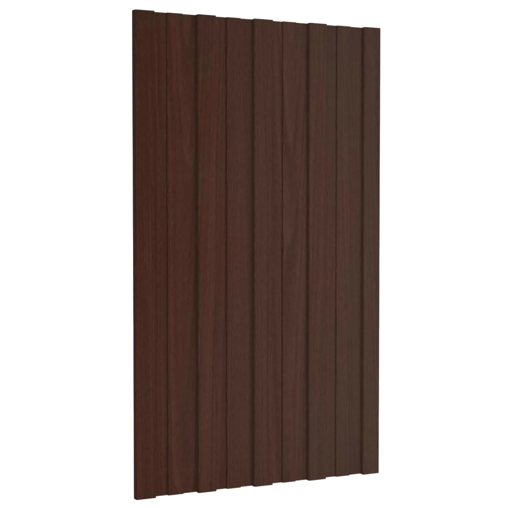 Pannello per tetto 12 pcs Marrone 80 x 45 cm Acciaio zincato 42047115
