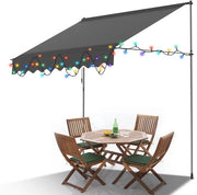 Ombrellone LED con Protezione UV e Acqua per Terrazza, Giardino e Balcone - Ombrello da Sole Regolabile 200cm Grigio