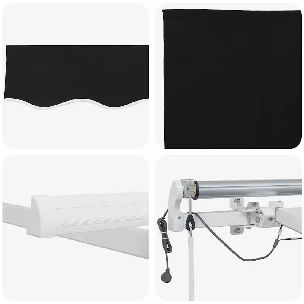 Tenda Retrattile Nero 300 x 250 cm Poliestere e Metallo 3330036
