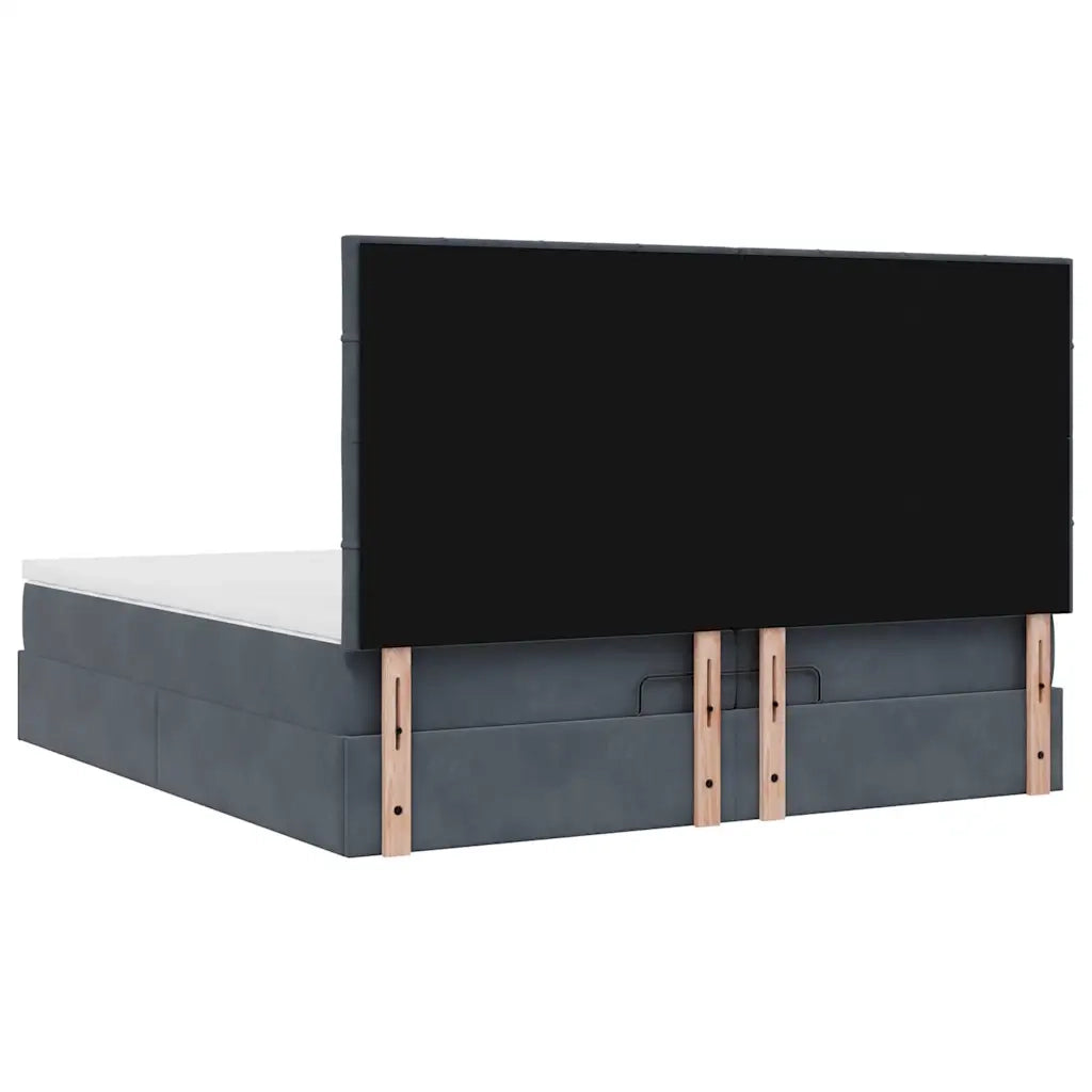 Struttura Letto Pouf con Materassi 200x200 cm Velluto 3314343