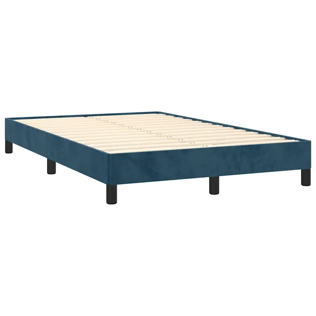 Letto a Molle con Materasso e LED Blu Scuro 120x200cm