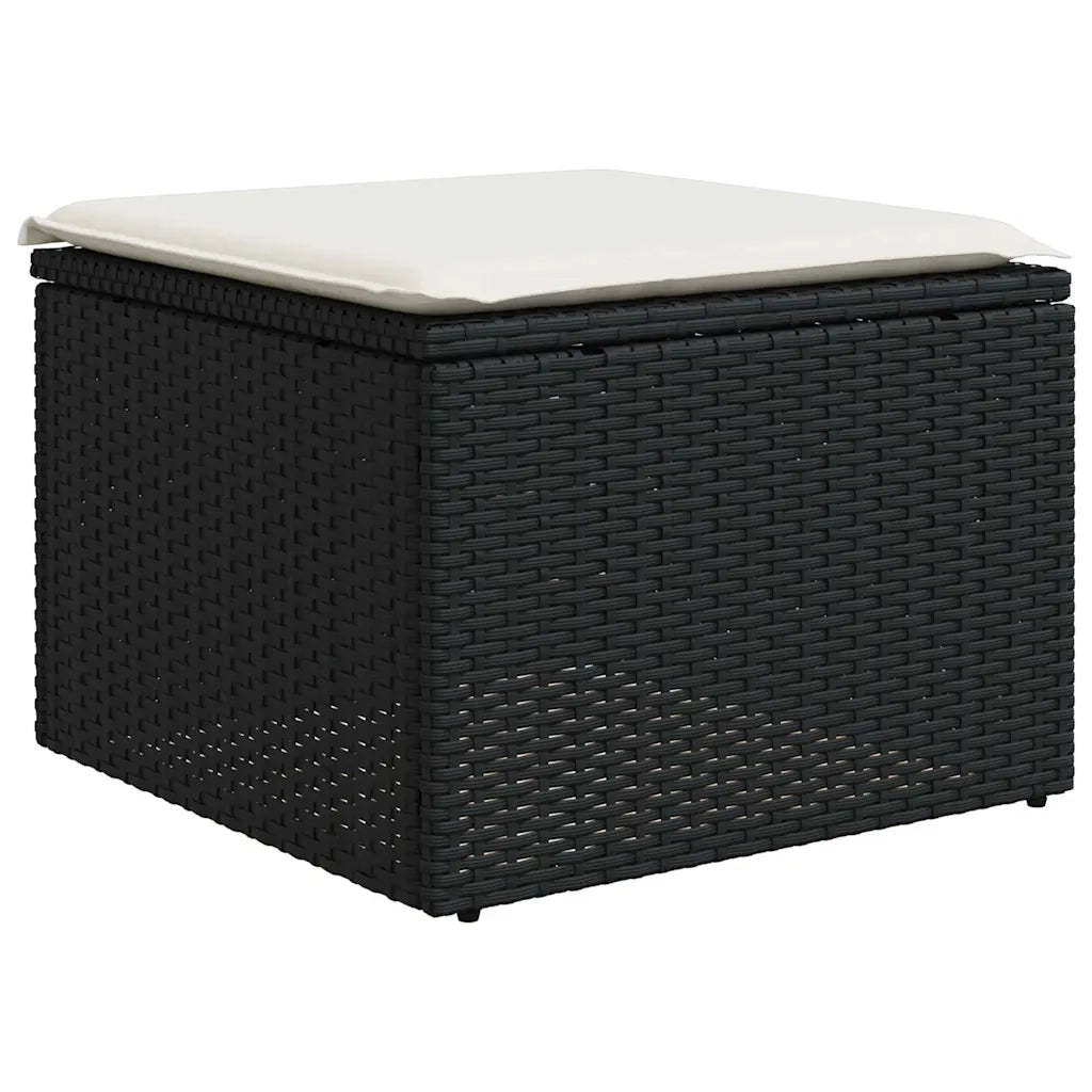 Set Divani da Giardino 9 pz con Cuscini Nero in Polyrattan 3267466