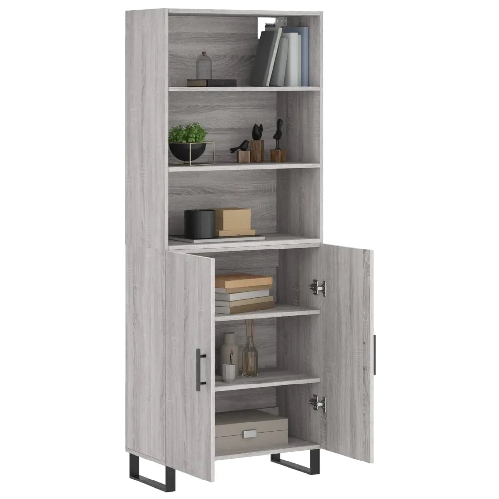 Credenza | Madia | Buffet da pranzo | Armadio da pranzo Grigio Sonoma 69,5x34x180 cm in Legno Multistrato