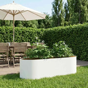 Letto rialzato da giardino Bianco 140 x 40 x 40 cm Acciaio 8011713