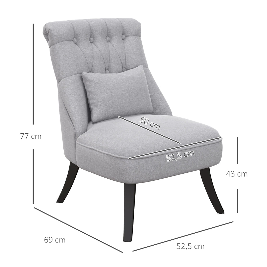 POLTRONA Vintage 52,5x69x77 cm Lino Grigio