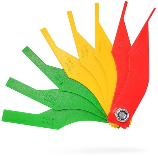 Indicatore di Sostituzione Pneumatici - 2 Pezzi - Indicatore di Sostituzione Pneumatici - Accessori per Auto - Diametro della Gomma - Universale - Peso Leggero 43G - Misuratore di Sostituzione Pneumatici