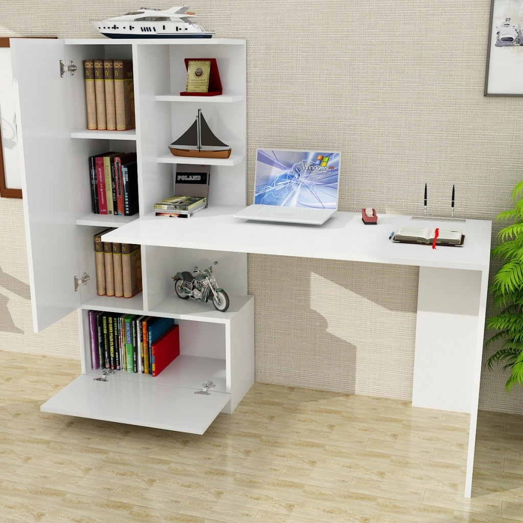 Bureau en bois "Domingos" - 149 x 61 x 73 cm - Bianco